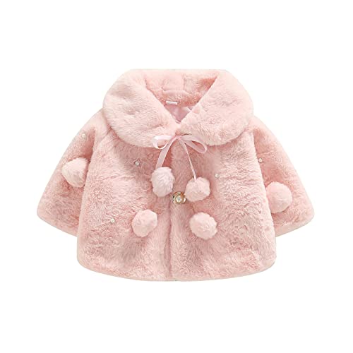WERNZATT-Kleinkind Baby Mädchen Mäntel Mantel niedlich Knopf pelzigen Cape Jacke flauschigen Plüsch Fleece Outwear Baby Winter warme Kleidung (Pink, 2-4 Years) von WERNZATT