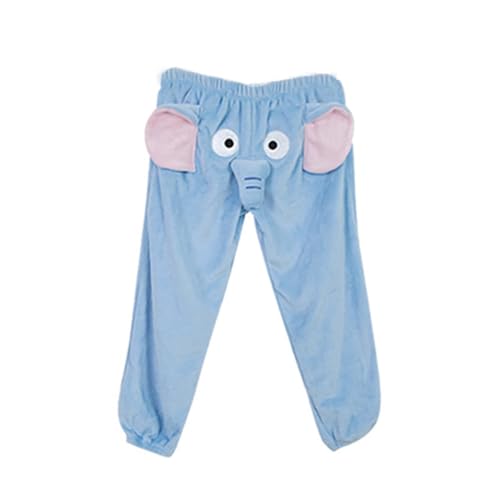 WERNZATT-Lustige Elefanten Shorts Hose elastische Taille Cartoon lose Spaß Pyjamahose Lounge Hose Pyjamas Mode Paar Shorts (Blue 1, M) von WERNZATT