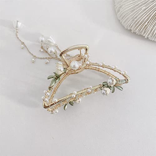 Claws Clips,Haaraccessoires,Refined Lily Of The Valley Shark Clip Haar Kralle Clips für Frauen Kopfbedeckungen Haarnadeln Kralle Clip Haifischclip 01 (Farbe : 2) von WEROFY