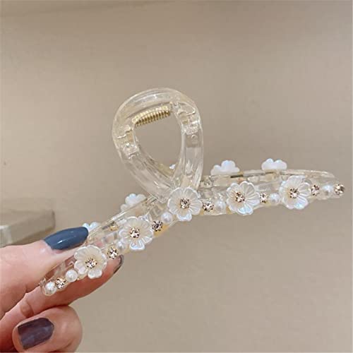 Klauen-Clips, Haar-Accessoires, koreanische reine handgemachte Perle Blume Haarnadel Greifclip Rückseite des Kopfes Haar Greifclip weibliche Hai Clip Greifer von WEROFY