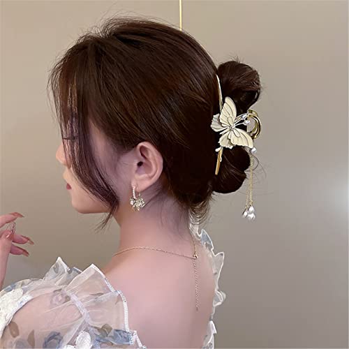 Krallenclips, Haarschmuck, koreanische Haarklammer Farbe Bernstein Schmetterling Haarspange Frauen Strass Exquisite Haarnadel Hai Clip Haarschmuck 3 (Farbe: 6) von WEROFY