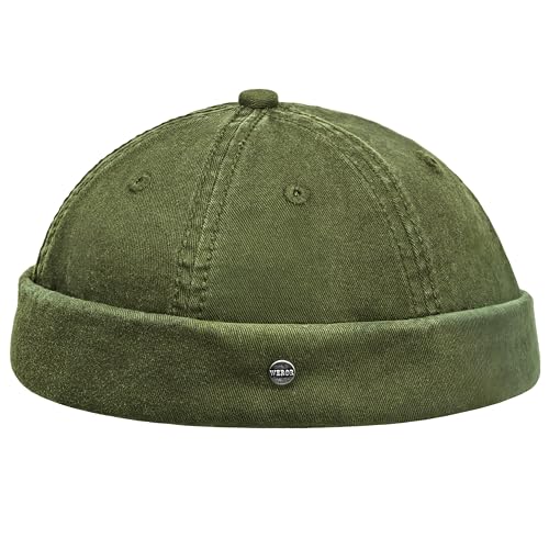 WEROR Dockercap Herren – Dockermütze Fischermütze Seemannsmütze - Mütze aus Baumwolle - Strickmütze – WEROR-451.1 (Oliv, Einheitsgröße) von WEROR