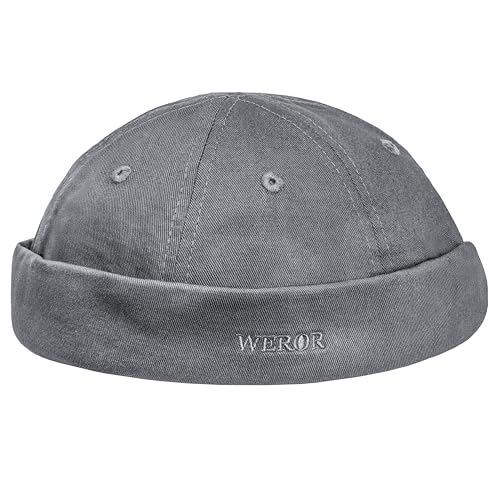 WEROR Dockercap Herren – Dockermütze Seemannsmütze Fischermütze - Mütze aus Baumwolle - Cap – WEROR-452.1 (Grau, Einheitsgröße) von WEROR