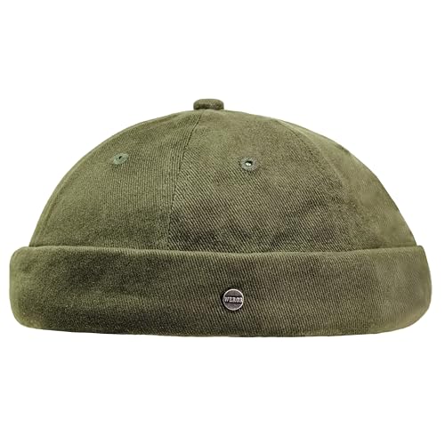 WEROR Dockercap Herren – Dockermütze Seemannsmütze Fischermütze - Mütze aus Baumwolle - Cap – WEROR-453.1 (Oliv, Einheitsgröße) von WEROR