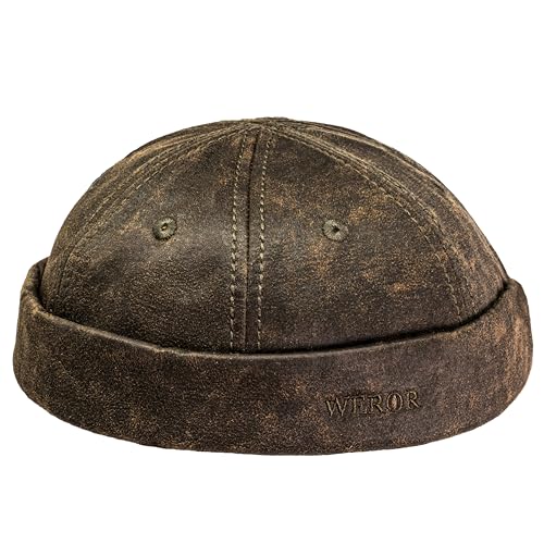 WEROR Dockercap Herren – Dockermütze Seemannsmütze Fischermütze - Mütze aus Baumwolle – WEROR-455.1 (Braun, Einheitsgröße) von WEROR