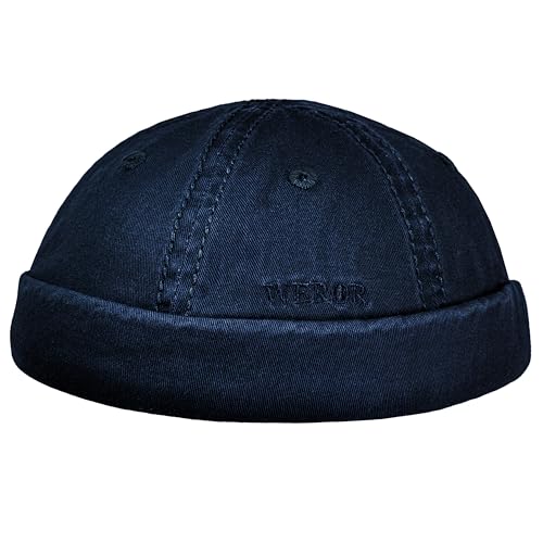 WEROR Dockercap Herren – Fischermütze Seemannsmütze Docker Cap Dockermütze - Mütze aus Baumwolle - Strickmütze – WEROR-440.1 (Einheitsgröße, Marine) von WEROR