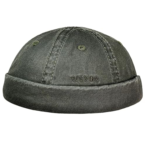 WEROR Dockercap Herren – Fischermütze Seemannsmütze Docker Cap Dockermütze - Mütze aus Baumwolle - Strickmütze – WEROR-440.1 (Einheitsgröße, Oliv) von WEROR