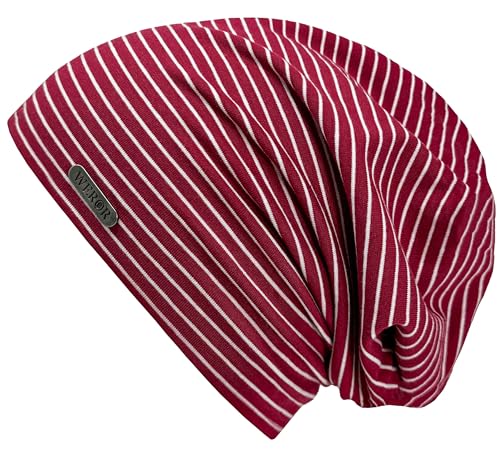 WEROR Herren Damen Beanie Mütze Strickmütze Longbeanie Slouch WEROR-429.1 (Einheitsgröße, Rot) von WEROR