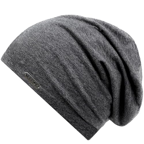 WEROR Herren Damen Beanie Mütze Strickmütze Longbeanie Slouch WEROR-443.1 (Einheitsgröße, Anthrazit) von WEROR