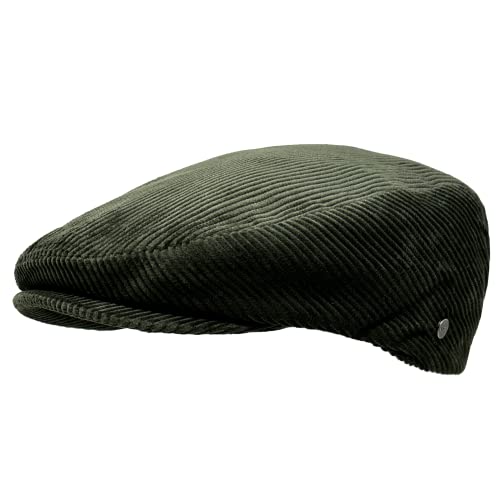 WEROR Herren Flatcap Schirmmütze Schiebermütze Mütze Cap Cord WEROR-396.1 (56, Oliv) von WEROR