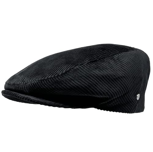 WEROR Herren Flatcap Schirmmütze Schiebermütze Mütze Cap Cord WEROR-396.1 (62, Schwarz) von WEROR