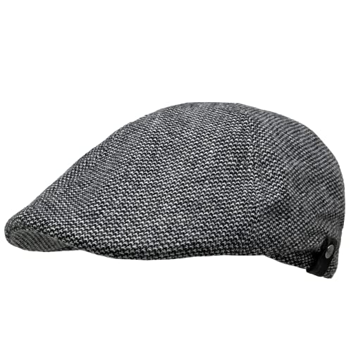 WEROR Herren Flatcap Schirmmütze Schiebermütze Mütze Cap Fischgrät WEROR-406.1 (54-55, Grau) von WEROR