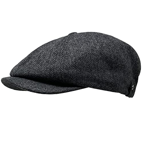 WEROR Schirmmütze Herren – Schiebermütze Flatcap Herrenmütze mit Schirm – Fischgrät - Mütze mit Baumwollfutter - WEROR-322.1 (62, 63, Grau) von WEROR