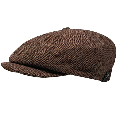 WEROR Herren Schiebermütze Flatcap Cap Mütze Fischgrät WEROR-320.1 (56-57, Rost) von WEROR