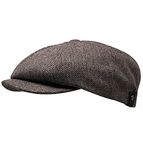 WEROR Schirmmütze Herren – Schiebermütze Flatcap Herrenmütze mit Schirm – Fischgrät - Mütze mit Baumwollfutter - WEROR-322.1 (56, 57, Cappuccino) von WEROR