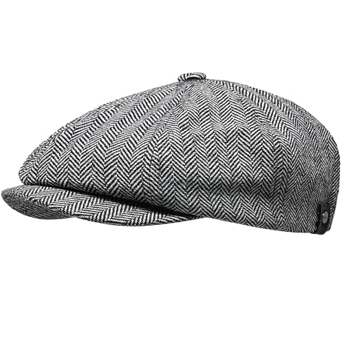 WEROR Herren Schiebermütze Flatcap Mütze Cap WEROR-324.1 (60-61, Grau) von WEROR