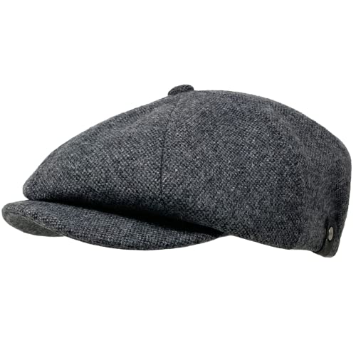 WEROR Schiebermütze Herren – Schirmmütze Flatcap Herrenmütze mit Schirm - Baumwollfutter - WEROR-321.1 (62-63, Anthrazit) von WEROR