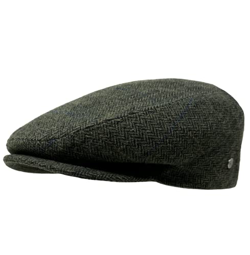 WEROR Herren Schiebermütze Flatcap Schirmmütze Cap Mütze Fischgrät WEROR-380.1 (58, Oliv) von WEROR