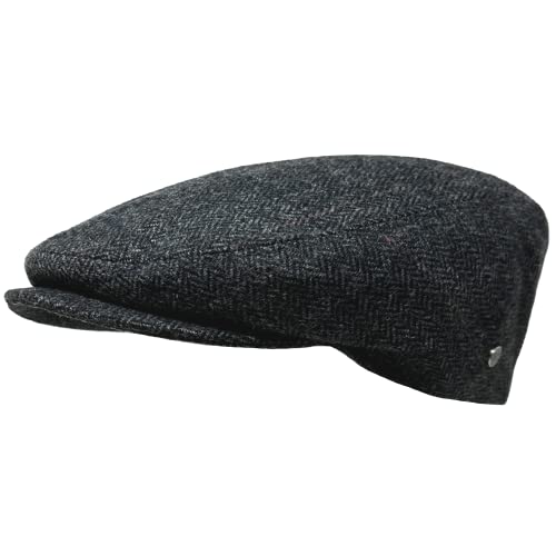 WEROR Herren Schiebermütze Flatcap Schirmmütze Cap Mütze Fischgrät WEROR-380.1 (59, Anthrazit) von WEROR