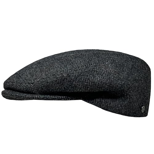 WEROR Herren Schiebermütze Flatcap Schirmmütze Cap Mütze Fischgrät WEROR-393.1 (60, Grau) von WEROR