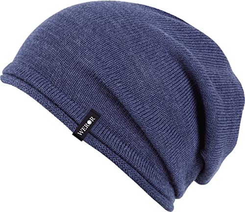 WEROR Herren & Damen Beanie Jersey Mütze Long Slouch WEROR-390.1 (Einheitsgröße, Blau) von WEROR