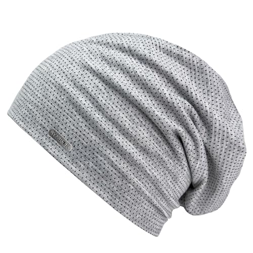 WEROR Herren & Damen Beanie Jersey Mütze Long Slouch WEROR-67.1 (Einheitsgröße, Frostgrau) von WEROR