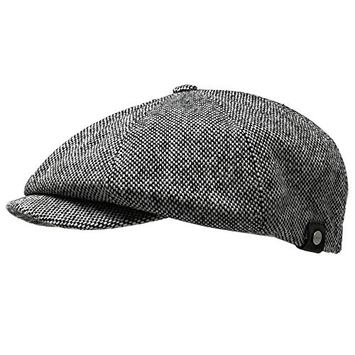 WEROR Schiebermütze Herren/Damen – Schirmmütze Mütze Herrenmütze mit Schirm – Flatcap mit Baumwollfutter - Herbst/Winter – WEROR-10.1 (54, 55, Grau-Schwarz) von WEROR