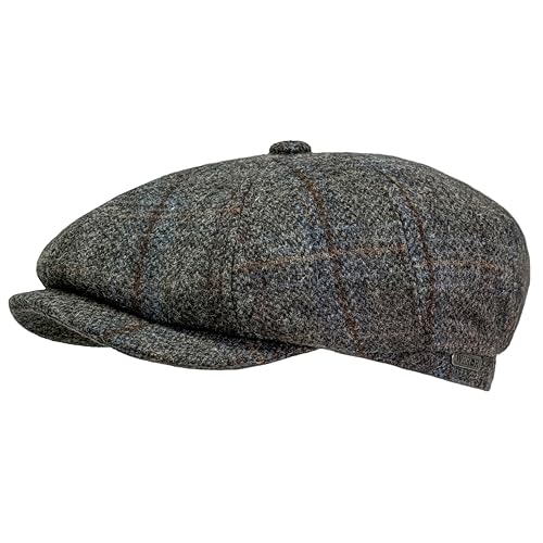 WEROR Schiebermütze Herren/Damen – Schirmmütze Flatcap Herrenmütze mit Schirm – Karierte Mütze mit Steppfutter - 100% Wolle - Herbst/Winter – WEROR-433.1 (57, Natur) von WEROR