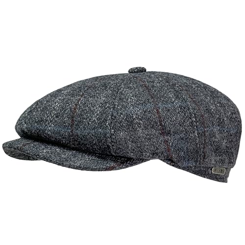 WEROR Schiebermütze Herren/Damen – Schirmmütze Flatcap Herrenmütze mit Schirm – Karierte Mütze mit Steppfutter - 100% Wolle - Herbst/Winter – WEROR-433.1 (61, Grau) von WEROR
