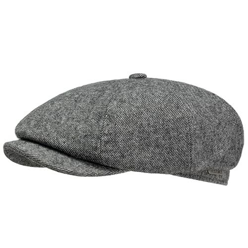 WEROR Schiebermütze Herren – Flatcap Schirmmütze Mütze mit Schirm - Wintermütze mit Steppfutter - Herbst/Winter – WEROR-436.1 (63, Grau) von WEROR