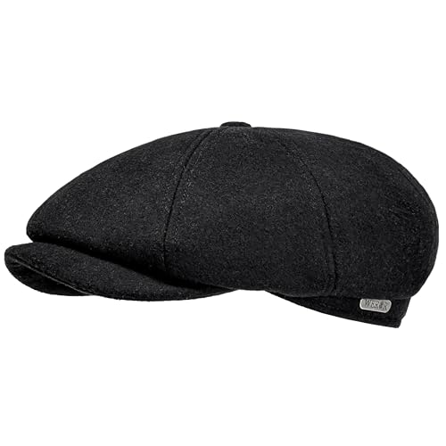 WEROR Schiebermütze Herren – Flatcap Schirmmütze Mütze mit Schirm - Wintermütze mit Steppfutter - Herbst/Winter – WEROR-439.1 (63, Schwarz) von WEROR