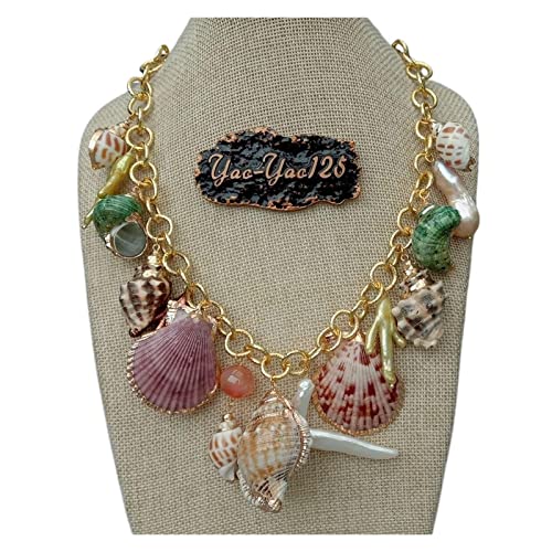 WERQKJXCZ 19 Zoll Multi Muschel Perlenkette Halskette Sommer Strand Schmuck Vintage Hochzeit Schmuck Party Heiß WERQKJXCZ 19 Zoll Multi Muschel Perlenkette Halskette Sommer Strand Schmuck Vintage Hochzeit Schmuck Party Heiß von WERQKJXCZ