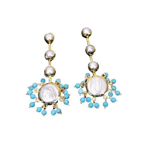WERQKJXCZ Blue Beads Dangle Earrings Lady Party von WERQKJXCZ