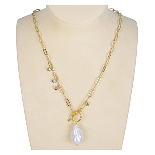 WERQKJXCZ Natürliche kultivierte weiße Keshi-Perlen-Barockperlen-Anhänger Vier Jahreszeiten Chocker-Ketten-Halskette 18 Zoll for Frauen erfüllen WERQKJXCZ Natürliche kultivierte weiße Keshi-Perlen-Barockperlen-Anhänger Vier Jahreszeiten Chocker-Ketten-Halskette 18 Zoll for Frauen erfüllen von WERQKJXCZ