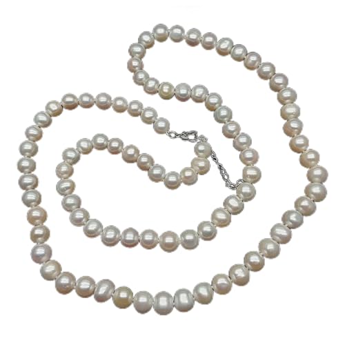 WERQKJXCZ Natürliche weiße, nahezu runde Süßwasserperlen-Pulloverkette, lange Halskette, 91,4 cm, eleganter klassischer Schmuck for Frauen WERQKJXCZ Natürliche weiße, nahezu runde Süßwasserperlen-Pulloverkette, lange Halskette, 91,4 cm, eleganter klassischer Schmuck for Frauen von WERQKJXCZ