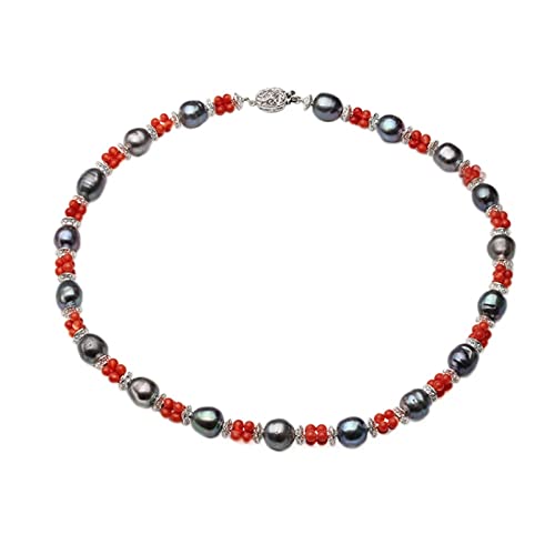 WERQKJXCZ Süßwasserperlenketten 925 Silber Halsketten Schmuck for Frauen Hochzeit ModeschmuckGeschenk erfüllen WERQKJXCZ Süßwasserperlenketten 925 Silber Halsketten Schmuck for Frauen Hochzeit ModeschmuckGeschenk erfüllen von WERQKJXCZ