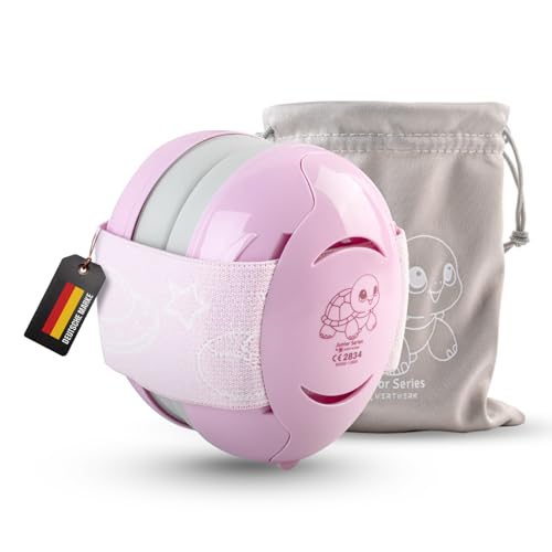 WERTKWERK® Baby Kopfhörer Lärmschutz 3 Monate – 3 Jahre [Verstellbar] Baby Gehörschutz & Ohrenschützer – Für Konzert, Reisen & Alltag – Ohne Druck auf Fontanelle – Pink von WERTWERK