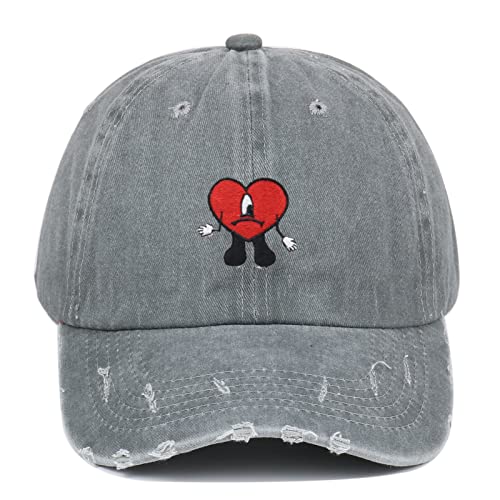 Classic Verstellbare Kappe für Bad Bun.ny, Schirmmütze Unisex, Outdoor Running Freizeit Basecap-Grey 2||1 Piece von WERUN