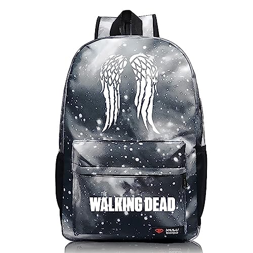 Kinder Rucksack für Schule The Walki-ng Dead, Bequem Laptop Schulranzen mit Verstellbarer Schultergurt, Mode Schulrucksack Lässiger Tagesrucksack für Jungen Mädchen-B||45x31x13cm von WERUN