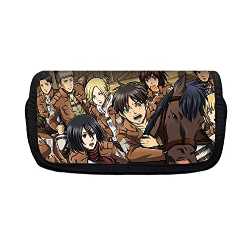 WERUN Attack On Ti-tan Federmäppchen Mädchen, 3D Druck Doppelte Schichten Federmappe, Große Kapazität Pencil Case für Schule & Büro-Multicolor 16||21 * 10 * 7.5cm von WERUN