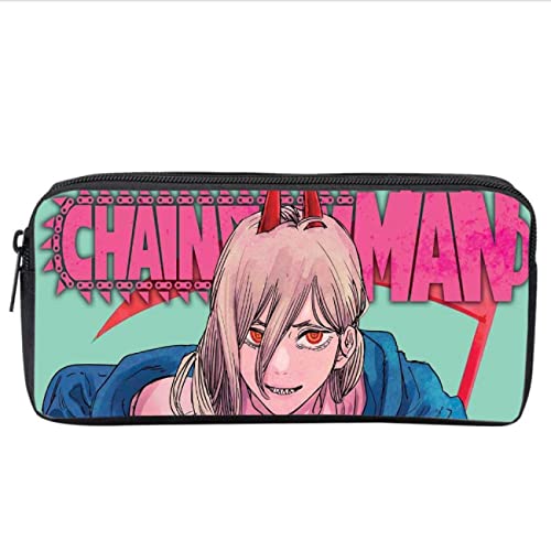 WERUN Chains-aw Man Federmäppchen Mädchen, Anime Große Kapazität Schlamperbox, Studenten Schreibwaren Stiftbeutel für Kinder und Jungen-Multicolor 4||22 * 5 * 11cm von WERUN