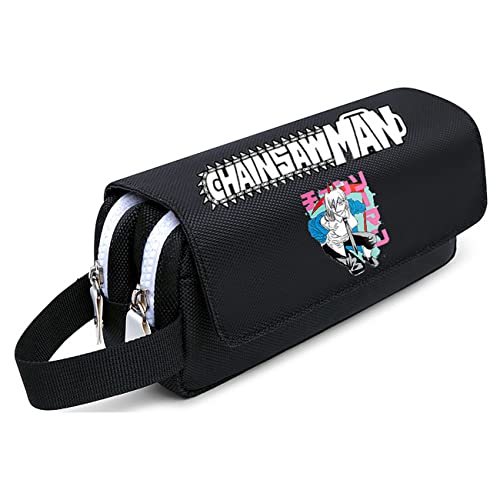 WERUN Chains-aw Man Mäppchen Mädchen, Cartoon Anime Federmäppchen, Portable Stiftetasche für Schule Home Office-Multicolor 7||22 * 8 * 10cm von WERUN