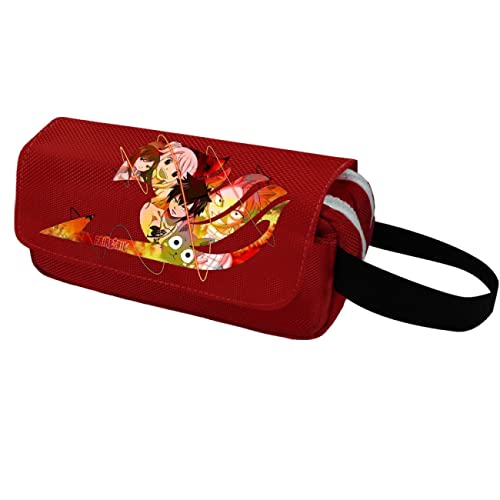 WERUN FAI-ry TA-il Schlampermäppchen Jungen, 3D Druck Anime mit Doppelreißverschluss Bleistiftbeutel, Portable Pencil Case für Middle High School College Studentin Office-Yellow 1||20 * 10 * 6cm von WERUN