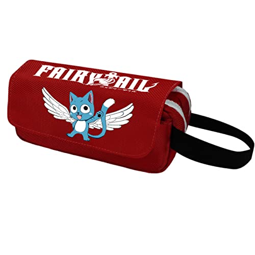 WERUN FAI-ry TA-il Schlampermäppchen Jungen, 3D Druck Anime mit Doppelreißverschluss Bleistiftbeutel, Portable Pencil Case für Middle High School College Studentin Office-Yellow 1||20 * 10 * 6cm von WERUN