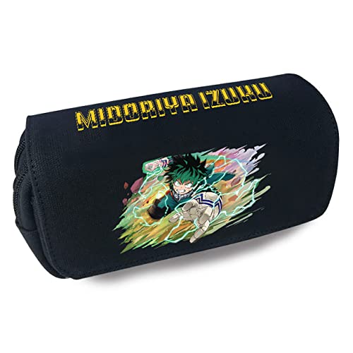 WERUN My He-ro Academ-ia Mäppchen Mädchen, 3D Druck Anime Doppelte mit Reißverschlüsse Stiftetasche, Große Kapazität Pencil Case für Schule & Büro-Multicolor 11||20x10x7.5cm von WERUN