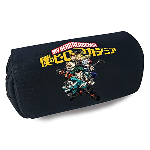 WERUN My He-ro Academ-ia Mäppchen Mädchen, 3D Druck Anime Doppelte mit Reißverschlüsse Stiftetasche, Große Kapazität Pencil Case für Schule & Büro-Multicolor 14||20x10x7.5cm von WERUN