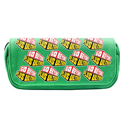 WERUN My He-ro Academ-ia Mäppchen Mädchen, 3D Druck Anime Doppelte mit Reißverschlüsse Stiftetasche, Große Kapazität Pencil Case für Schule & Büro-Multicolor 20||20x10x7.5cm von WERUN