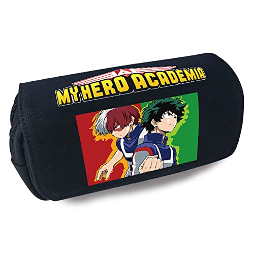 WERUN My He-ro Academ-ia Mäppchen Mädchen, 3D Druck Anime Doppelte mit Reißverschlüsse Stiftetasche, Große Kapazität Pencil Case für Schule & Büro-Multicolor 6||20x10x7.5cm von WERUN