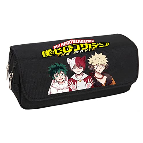 WERUN My He-ro Academ-ia Schlampermäppchen Jungen, Große Kapazität mit Doppelter Reißverschluss Briefpapier Pouch, Große Kapazität Pencil Case für Schule & Büro-Multicolor 3||1 Piece von WERUN