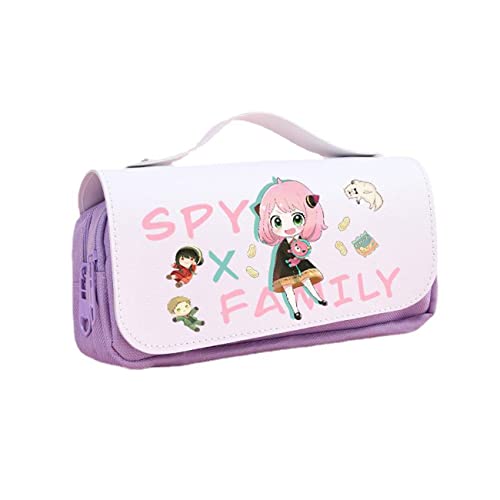 WERUN SP-Y×FAMI-LY Federmäppchen Jungen, 3D Druck Federtasche mit Reißverschluss, Große Kapazität Bleistift Tasche für Die Schule Home Office Supplies-Purple 1||21 * 7 * 10cm von WERUN